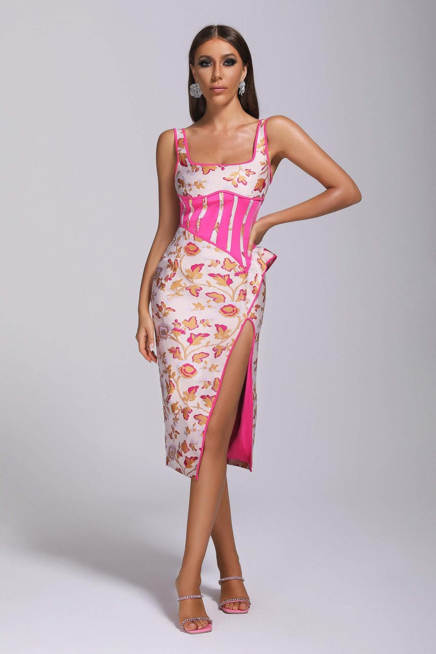 Brook Jacquard Midi Dress - Bellabarnett
