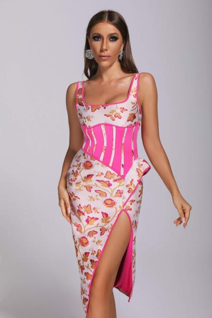 Brook Jacquard Midi Dress - Bellabarnett