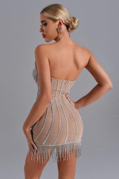 Lola Diamonate Tassel Mini Dress
