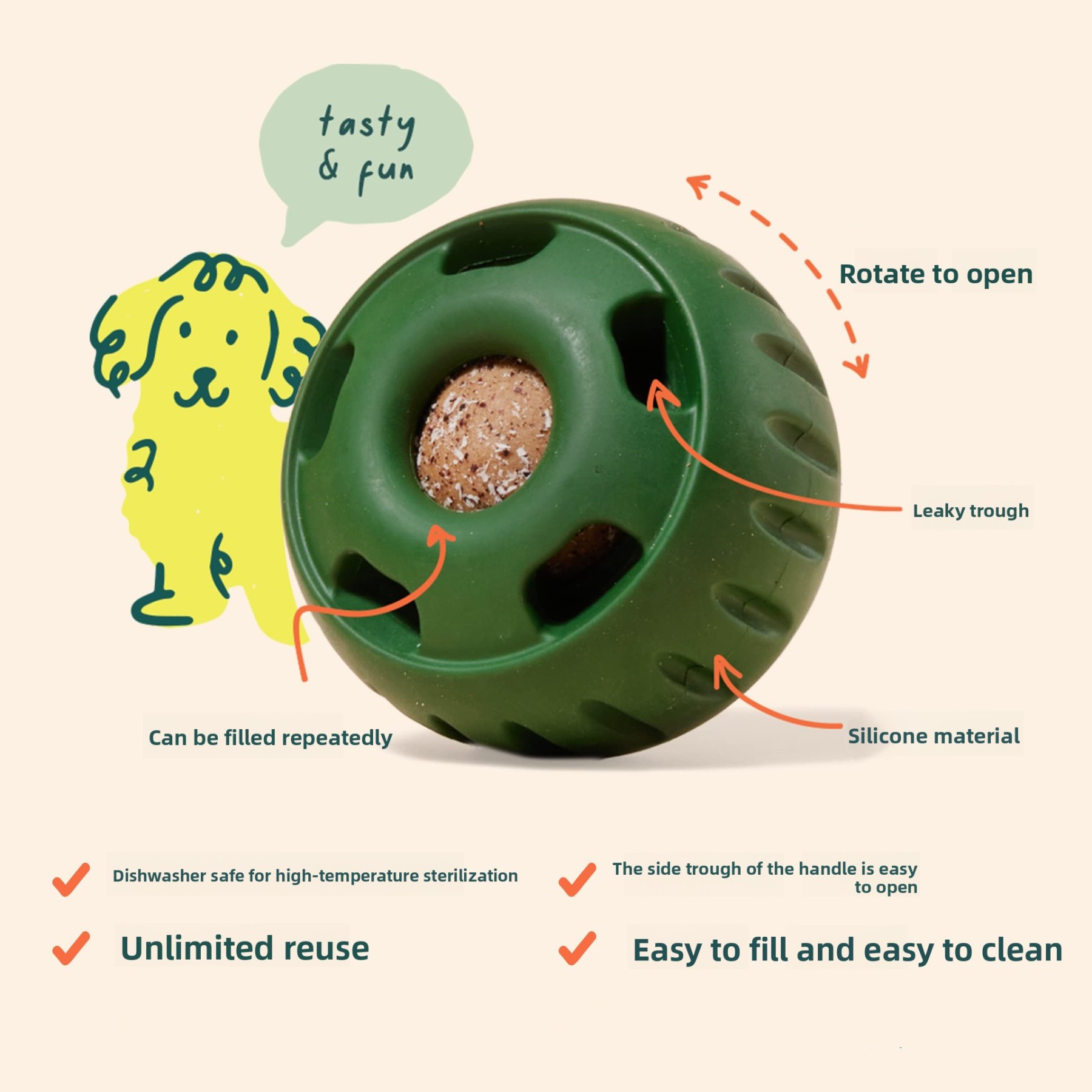 WOOF Pupsicle and Treat Tray - Long-Lasting Interactive Dog Toys and Silicone Dog Treat Mold - Keep Your Pup Busy - Easy to Clean - Toys for Medium and Large Dogs 25-75 lbs