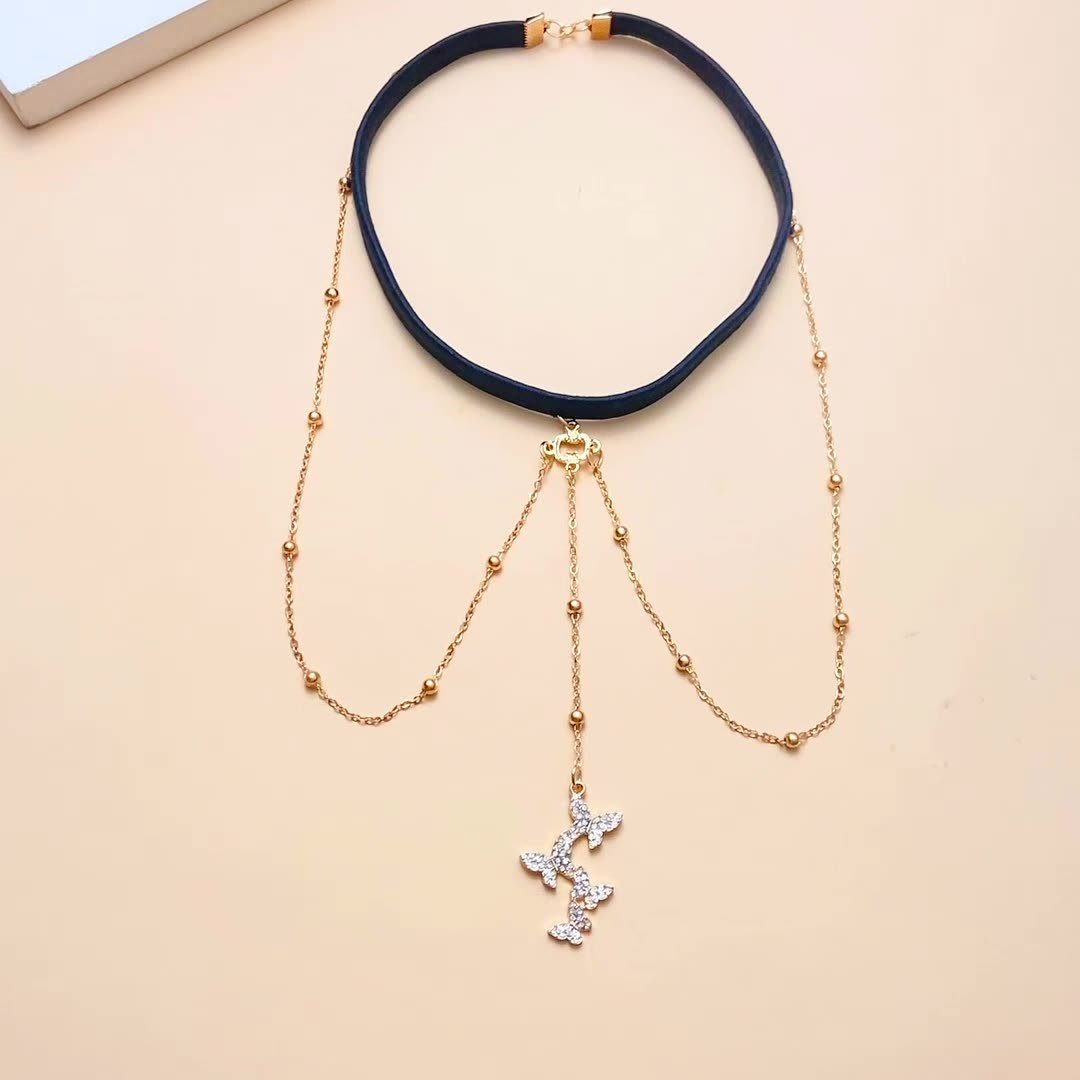 Creative stretch butterfly long leg chain for women, Bohemian trend, m