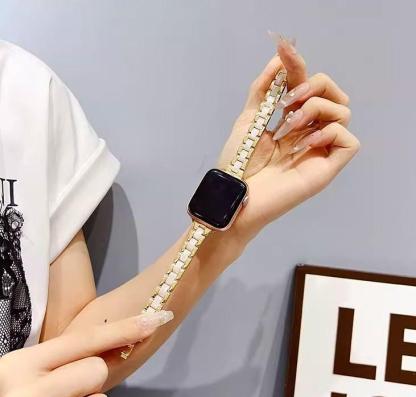 Suitable for applewatchS10, Apple Watch strap s9, metal and resin s8, slim and slender waist 7, high-end and elegant for women