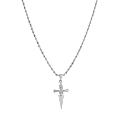 🎁🎁 Trendy cross dagger Personality Pendant Stainless steel twist chain necklace Holiday ornament gift.