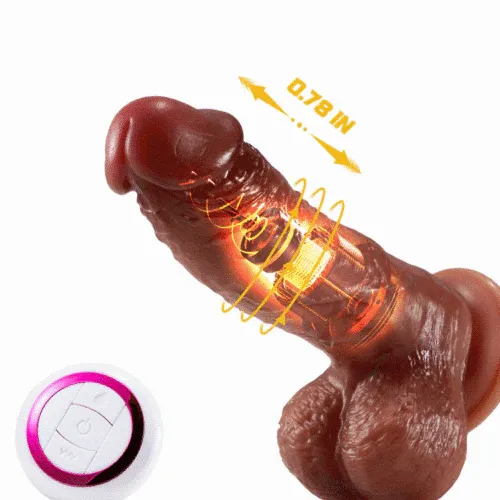 Animisttoy - 10 Vibrating 3 Telescoping Swing Realistic Dildo Vibrator 8.86 Inch