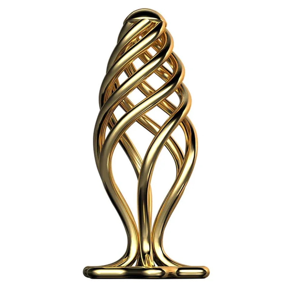 Animisttoy- Gold Steel Hollow Anal Plug For Male And Female Anal Expansion