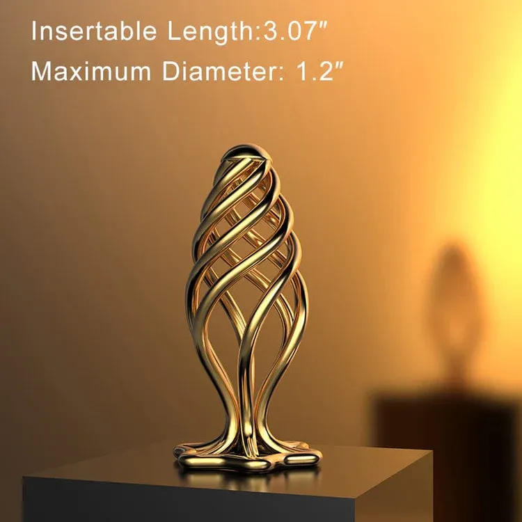 Animisttoy- Gold Steel Hollow Anal Plug For Male And Female Anal Expansion