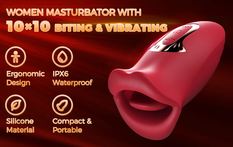Animisttoy-Rose Muncher 10 Biting & 10 Vibrating Modes Stimulate Nipple Clitoral Women Vibrator