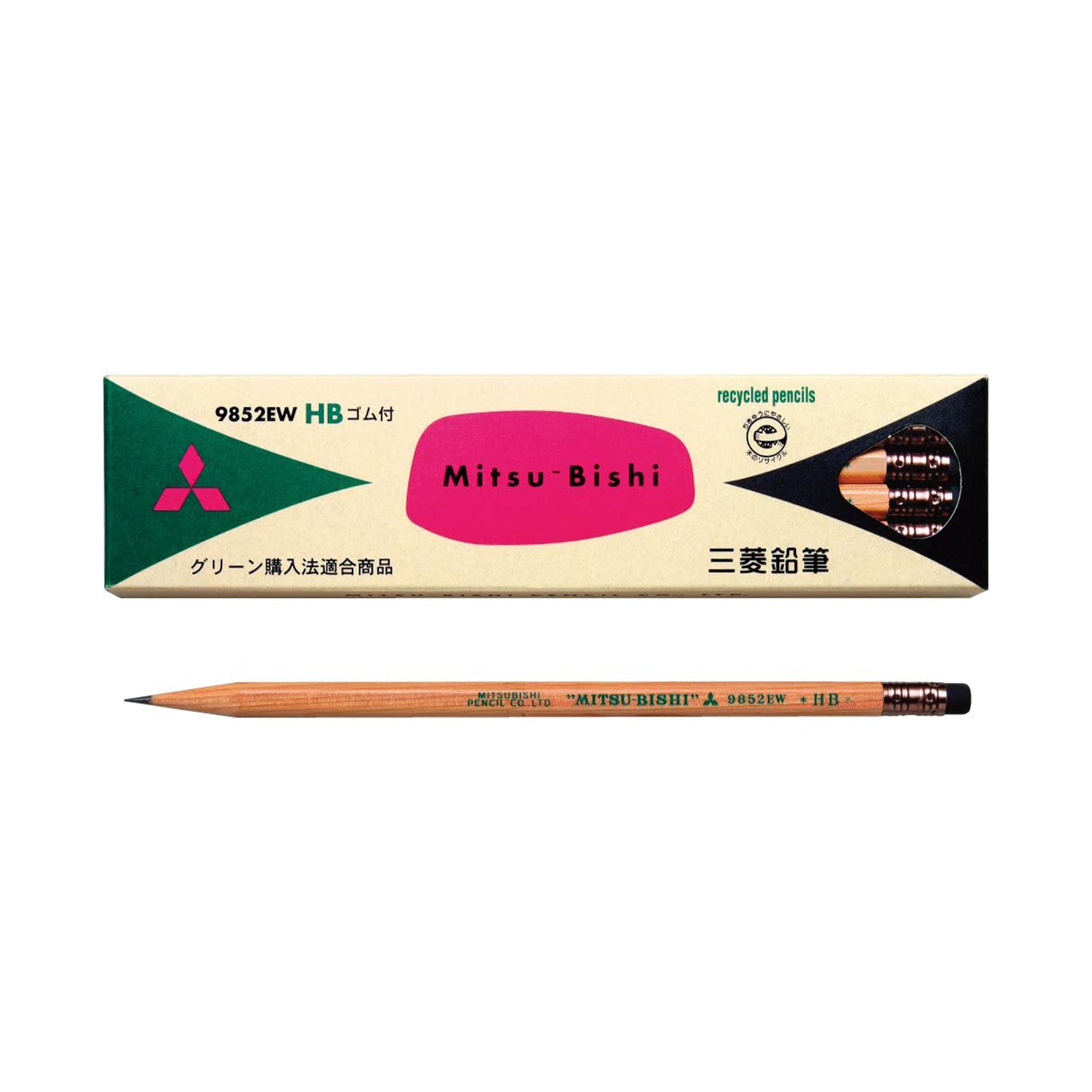 9852 EW Wooden Pencils 1 Dozen Pack HB / Mitsubishi Pencil - bungu