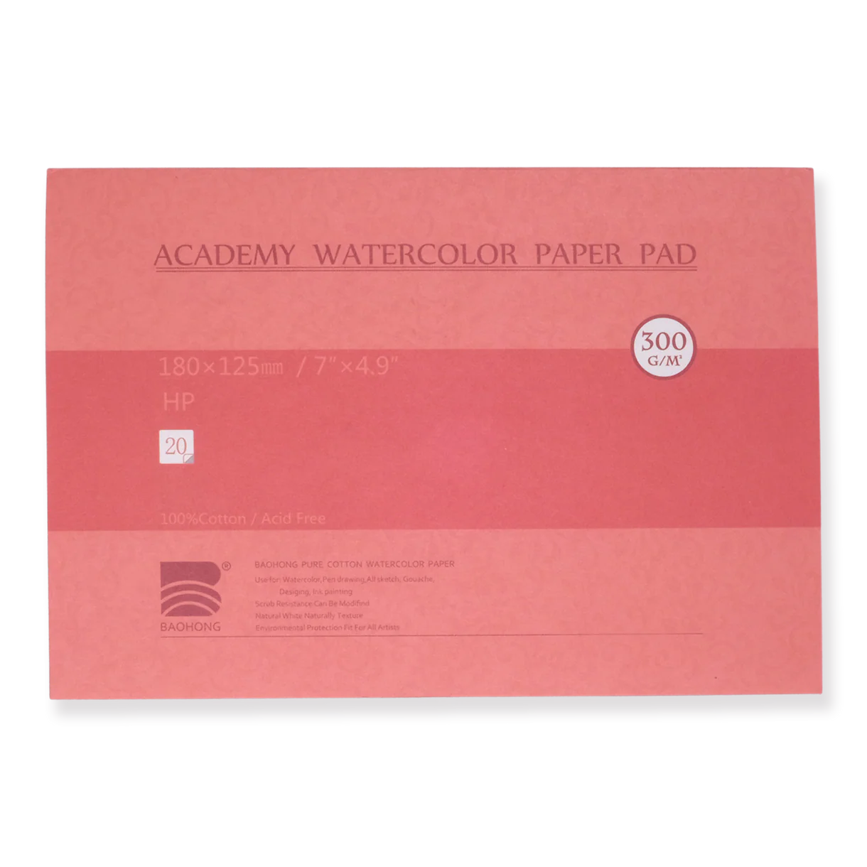 Baohong Pure  Cotton Hot Press Watercolor Paper Pad