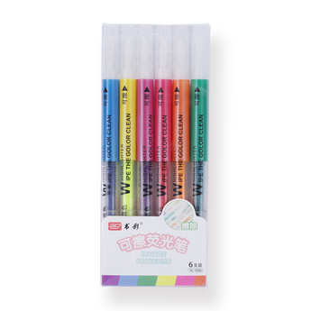 Double-Sided Erasable Highlighter - Set of 6