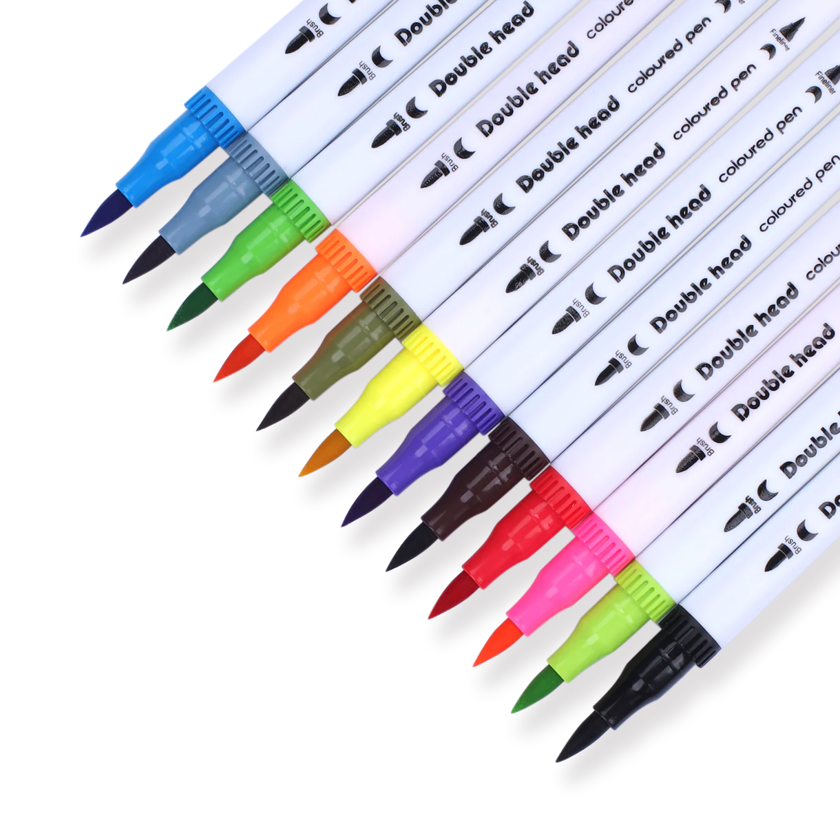 Double-Sided Water-based Brush Pen - 12 Color Set