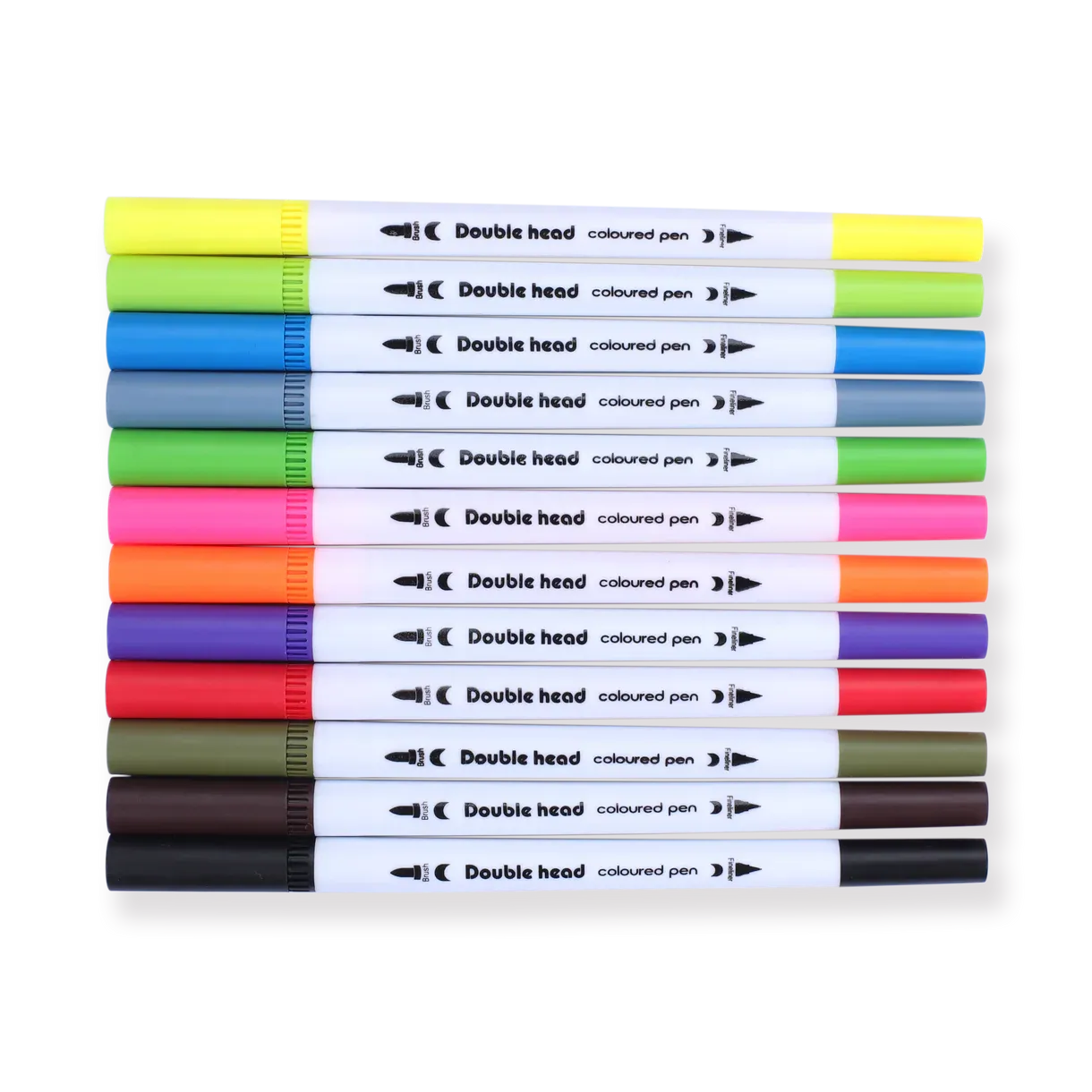 Double-Sided Water-based Brush Pen - 12 Color Set
