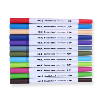 Double-Sided Water-based Brush Pen - 24 Color Set