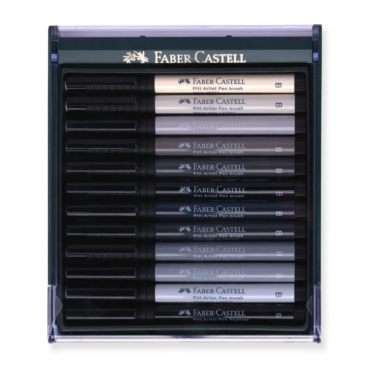 Faber-Castell Pitt Artist Brush  Pen - Set of 12 - Gray