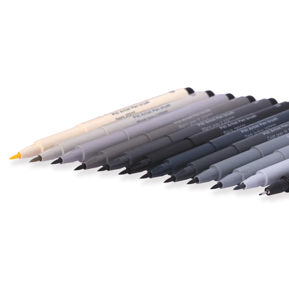 Faber-Castell Pitt Artist Brush  Pen - Set of 12 - Gray