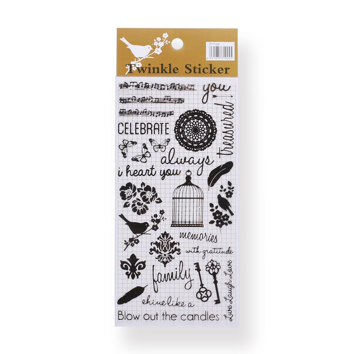 Twinkle Gold Foil Stickers (Set of 4)