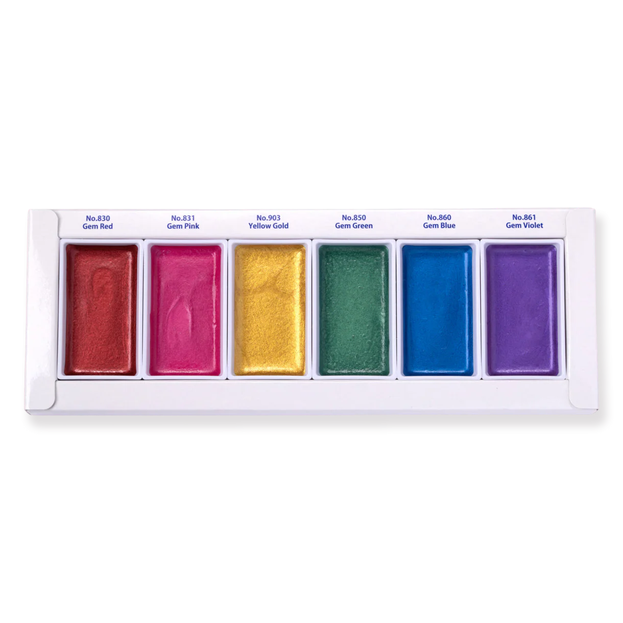 Kuretake Gansai Tambi Watercolor Palette - Gem Colors - 6 Color Set