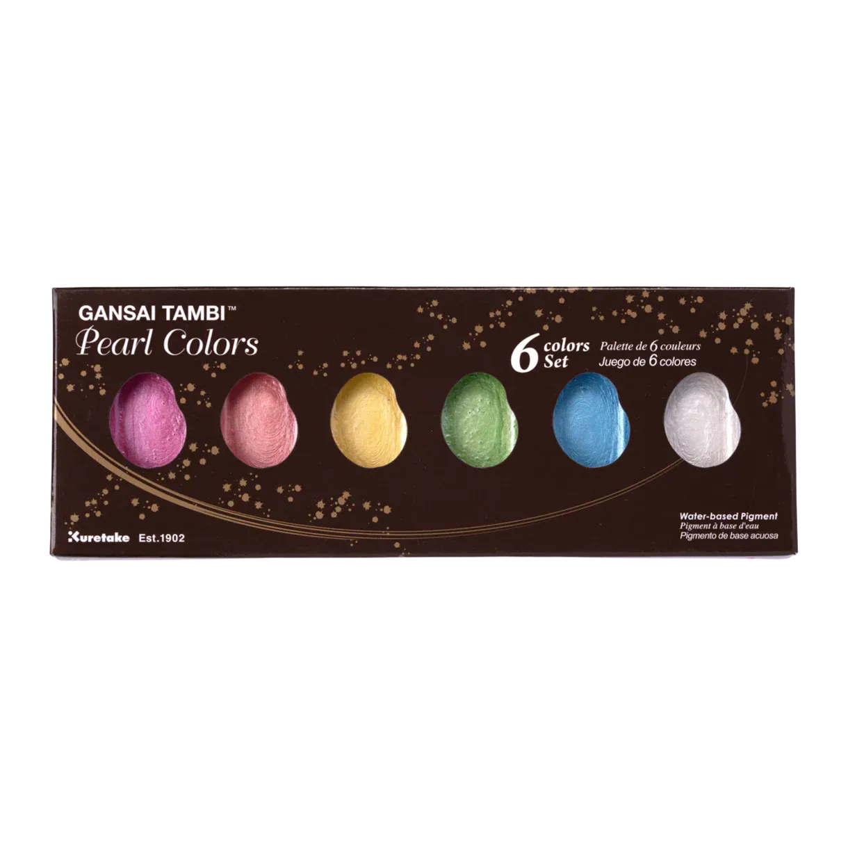 Kuretake Gansai Tambi Watercolor Palette - Pearl Colors - 6 Color Set