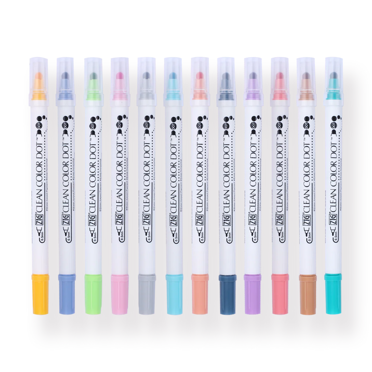  Kuretake ZIG Clean Color Dot Double-Sided Marker - 12 Color Set