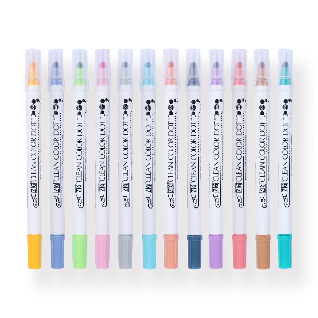  Kuretake ZIG Clean Color Dot Double-Sided Marker - 12 Color Set