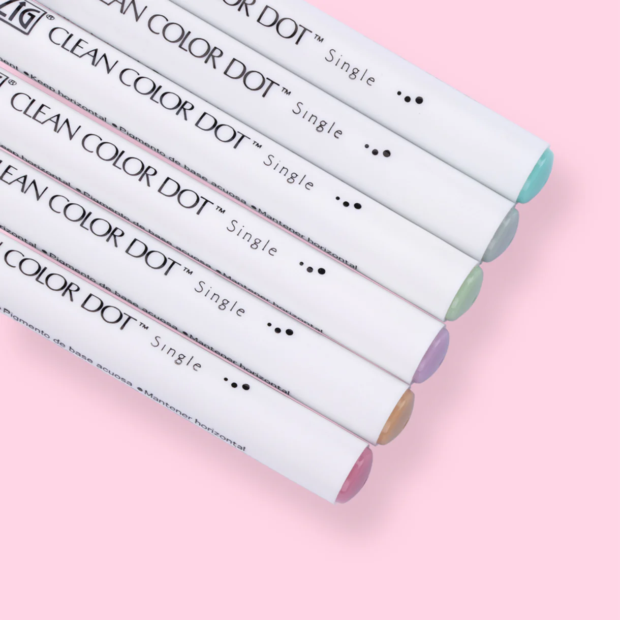 Kuretake Zig Clean Colour Dot Single Marker - Set of 6 - Mild Smoky