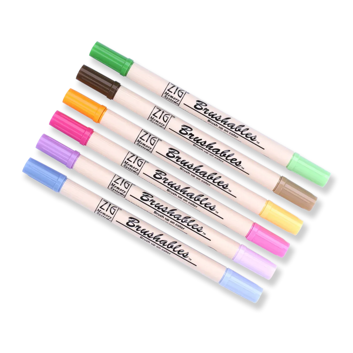 Kuretake ZIG Brushables Brush Pen - 6 Color Bright Set