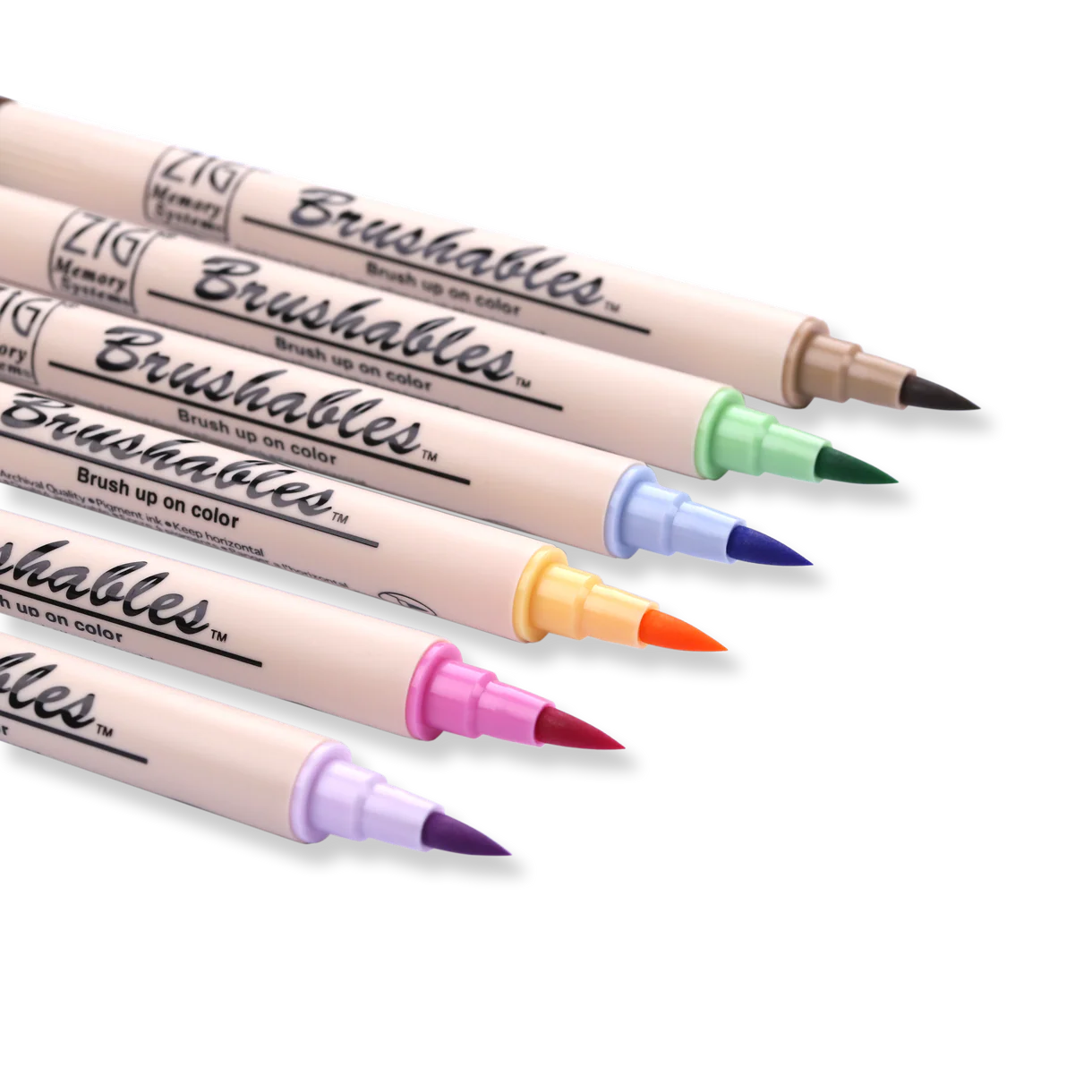 Kuretake ZIG Brushables Brush Pen - 6 Color Bright Set