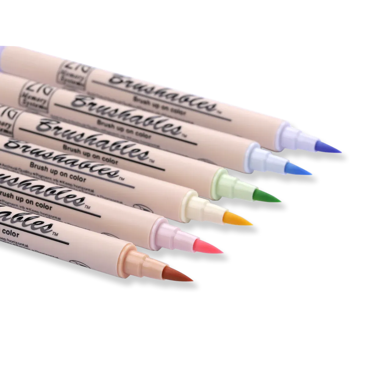 Kuretake ZIG Brushables Brush Pen - 6 Color Pastel Set