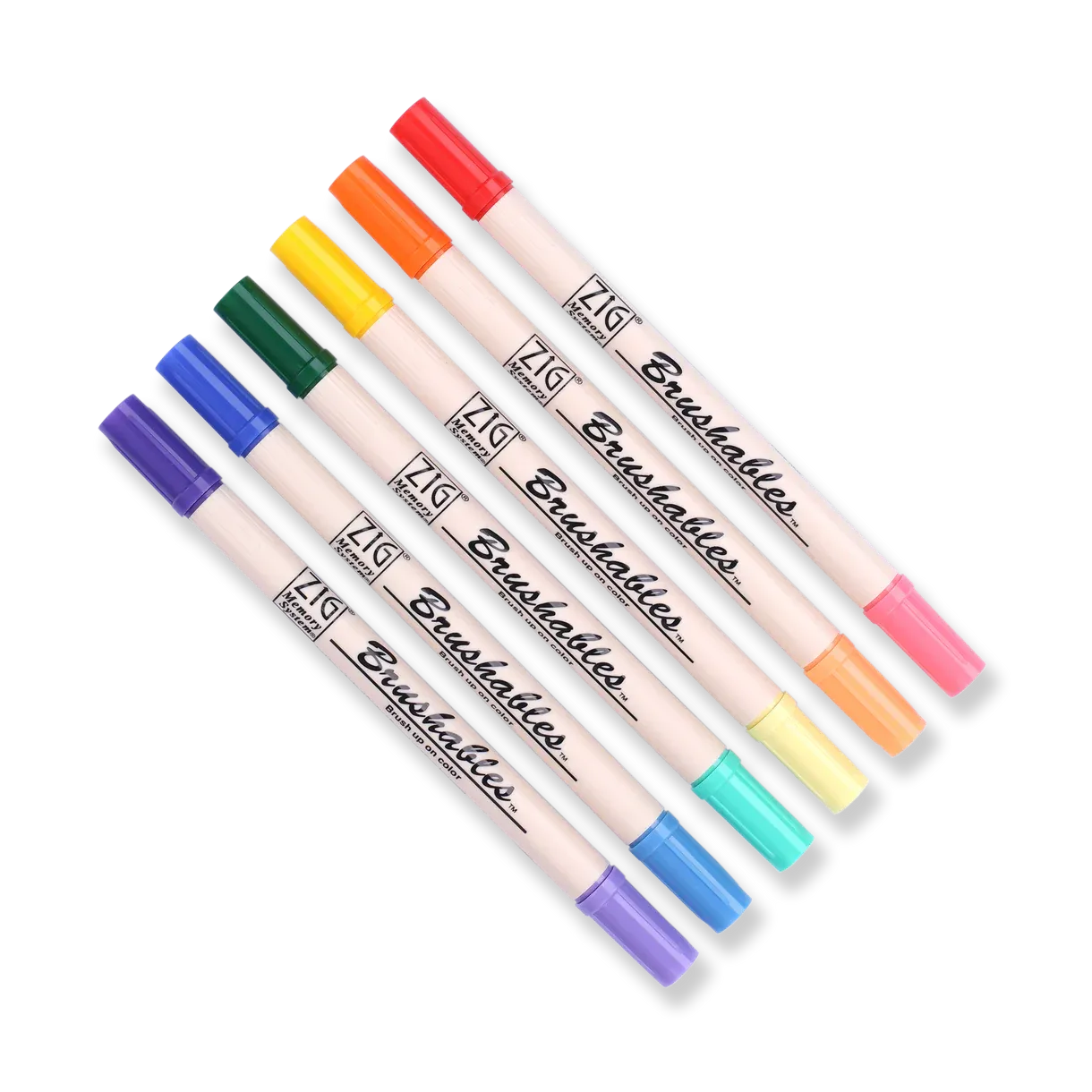 Kuretake ZIG Brushables Brush Pen - 6 Color Vivid Set