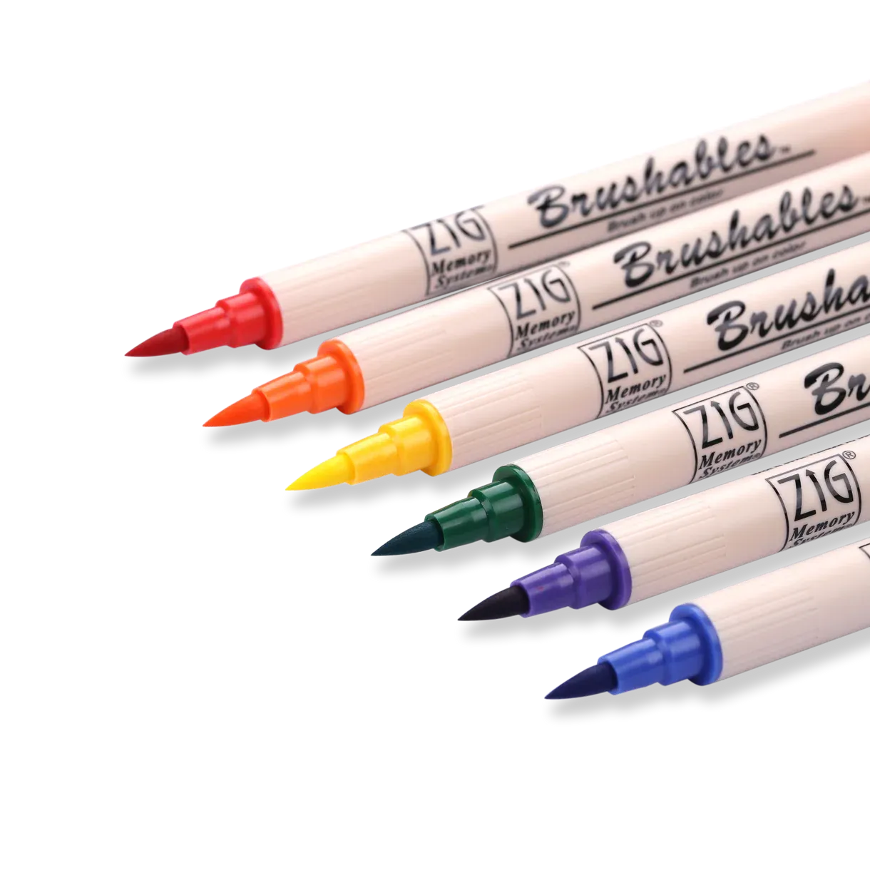 Kuretake ZIG Brushables Brush Pen - 6 Color Vivid Set