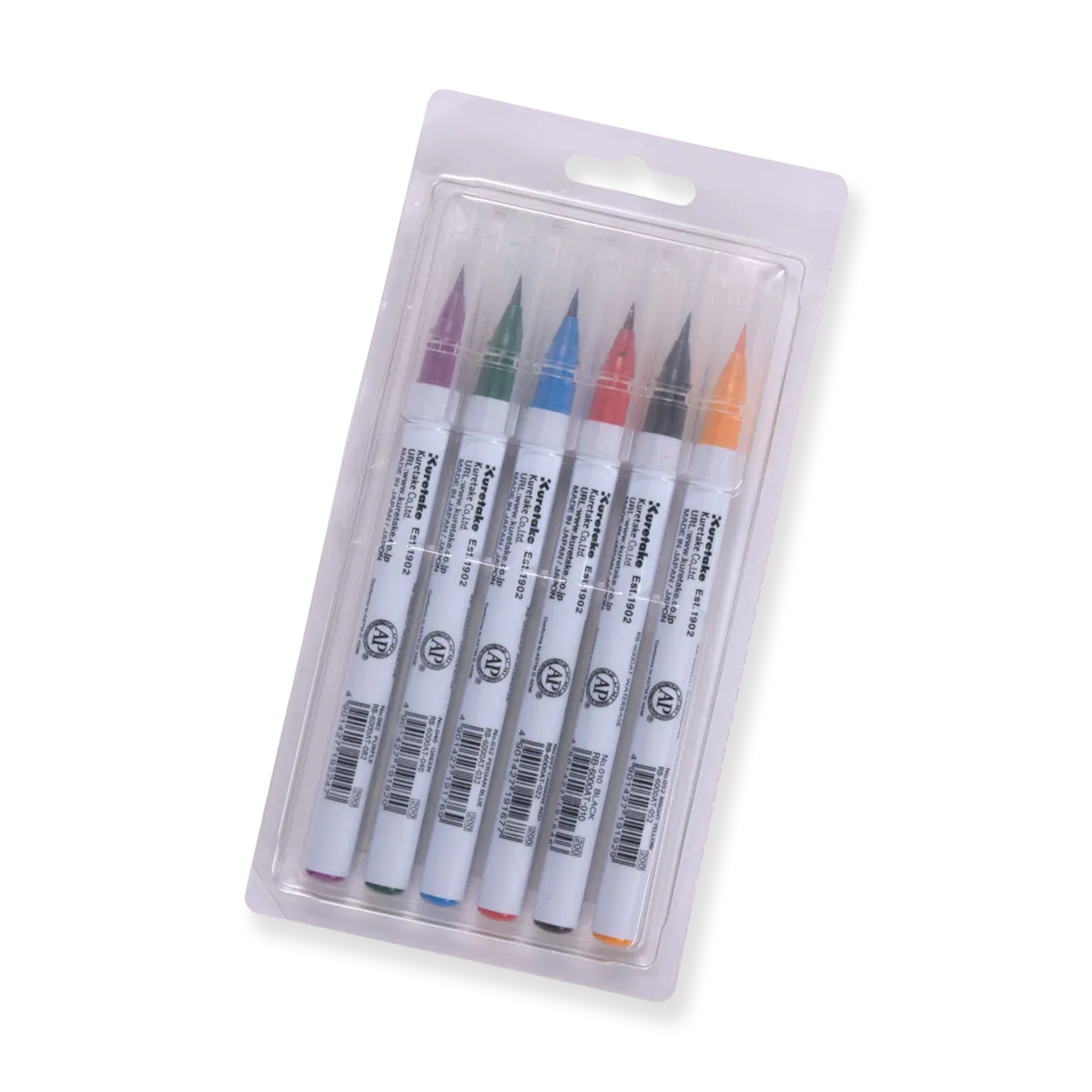 Kuretake ZIG Clean Color Real Brush  Pen - 6 Color Set