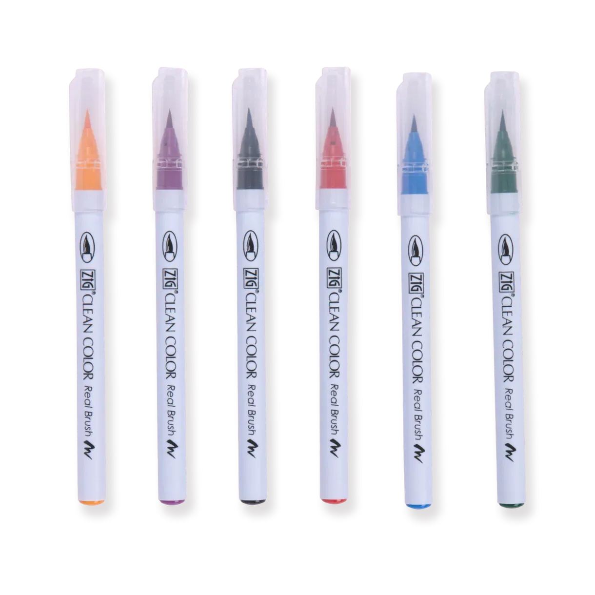 Kuretake ZIG Clean Color Real Brush  Pen - 6 Color Set