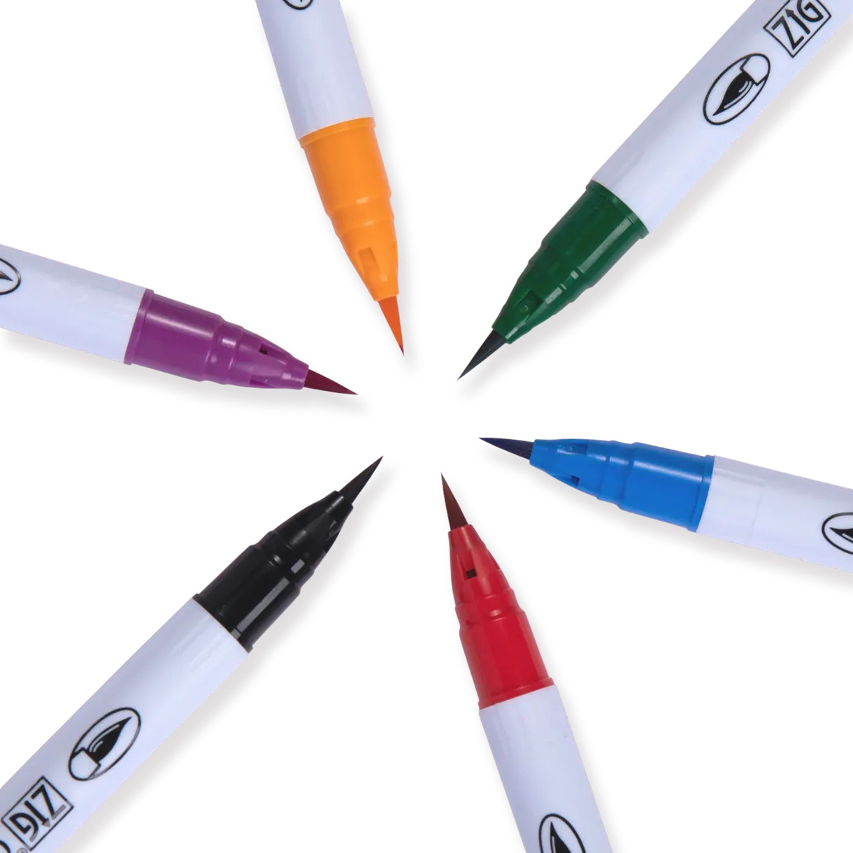 Kuretake ZIG Clean Color Real Brush  Pen - 6 Color Set