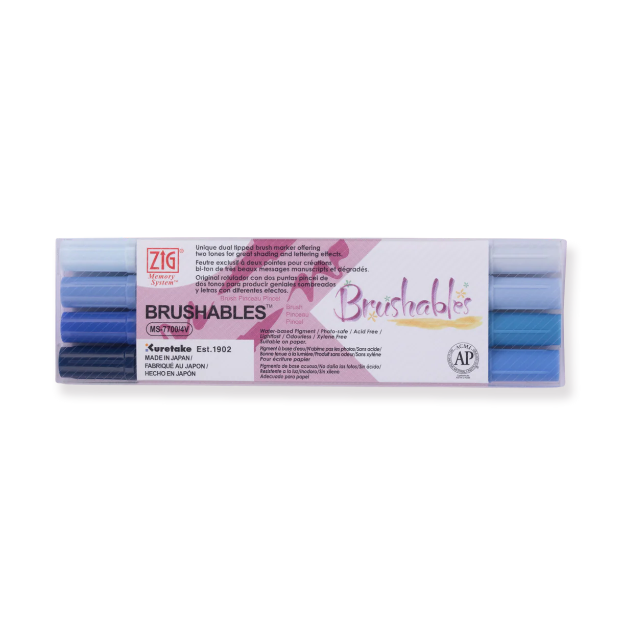 Kuretake Zig Brushables Brush  Pen - 4 Colors  Set