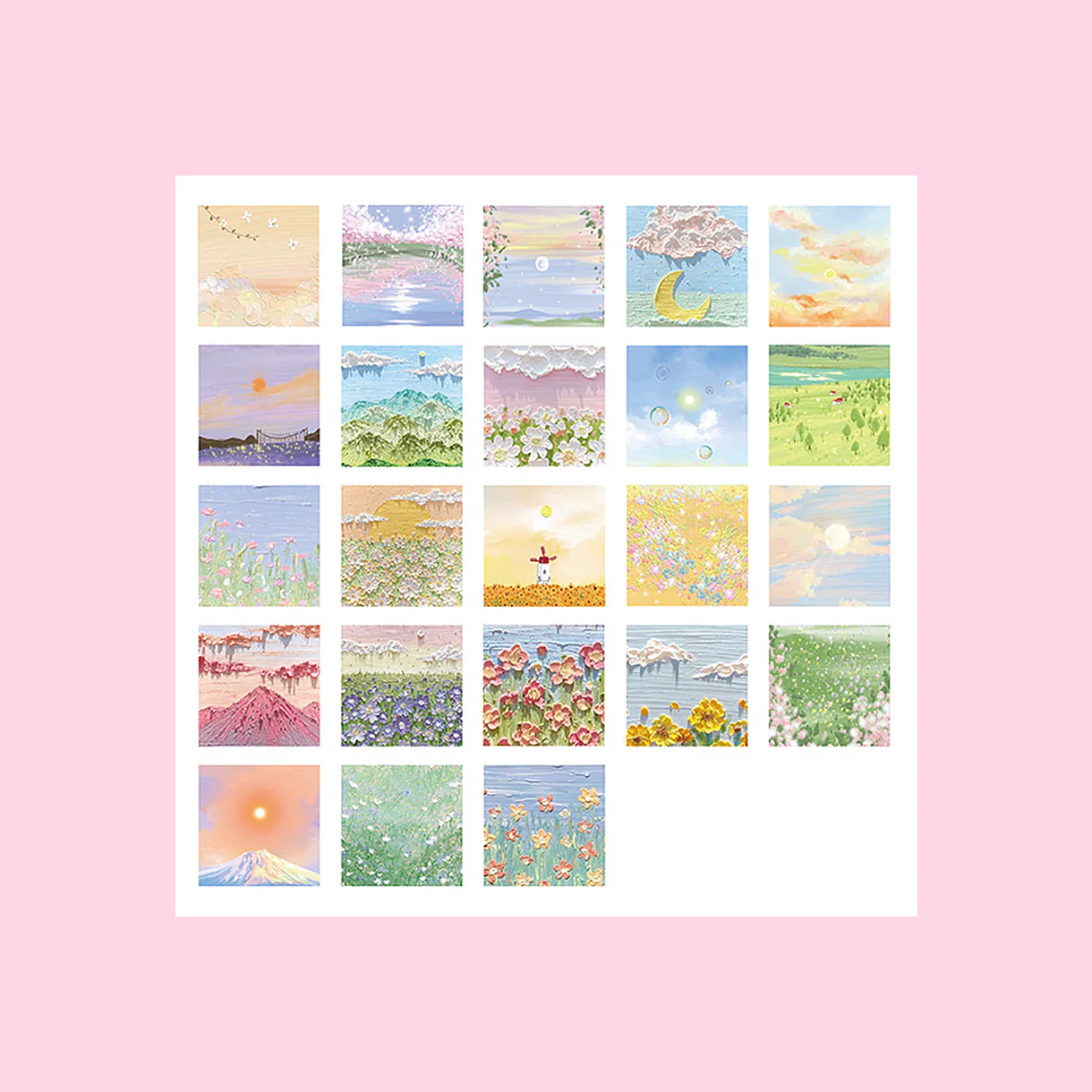 Mini  Sticker Pad - Pastel Oil  Painting