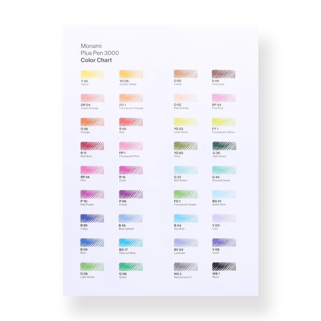 Monami Plus  Pen 3000 - 36 Colors Set - Cylindrical Pack