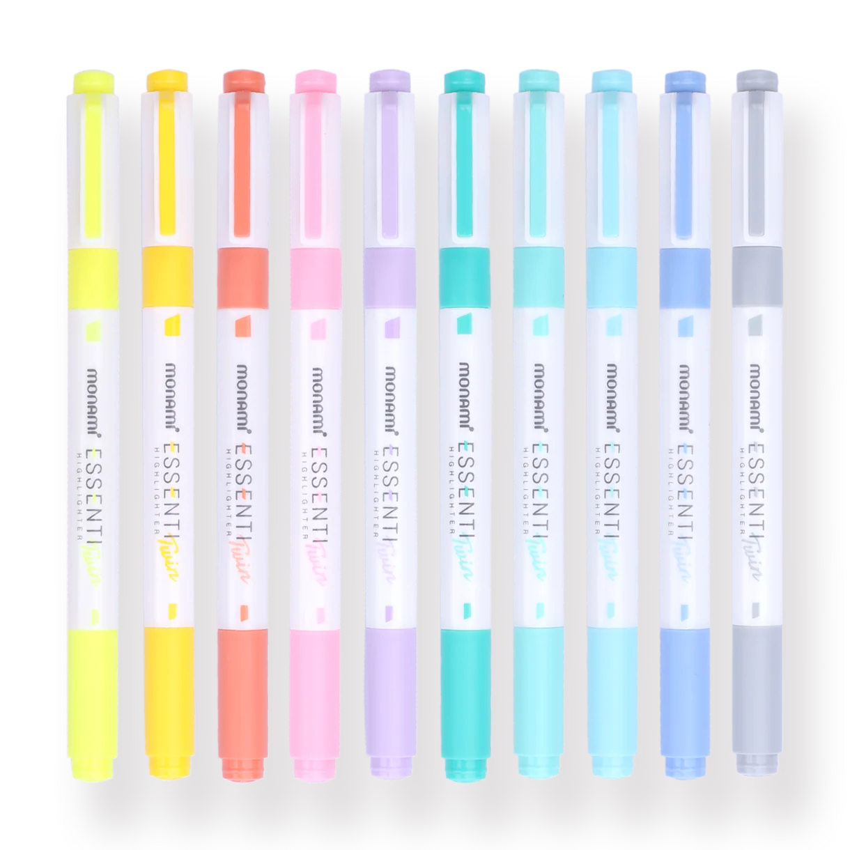 Monami Essenti Twin Highlighter - 2.0 mm  4.0 mm - 10 Colors Set - Fantasy Color