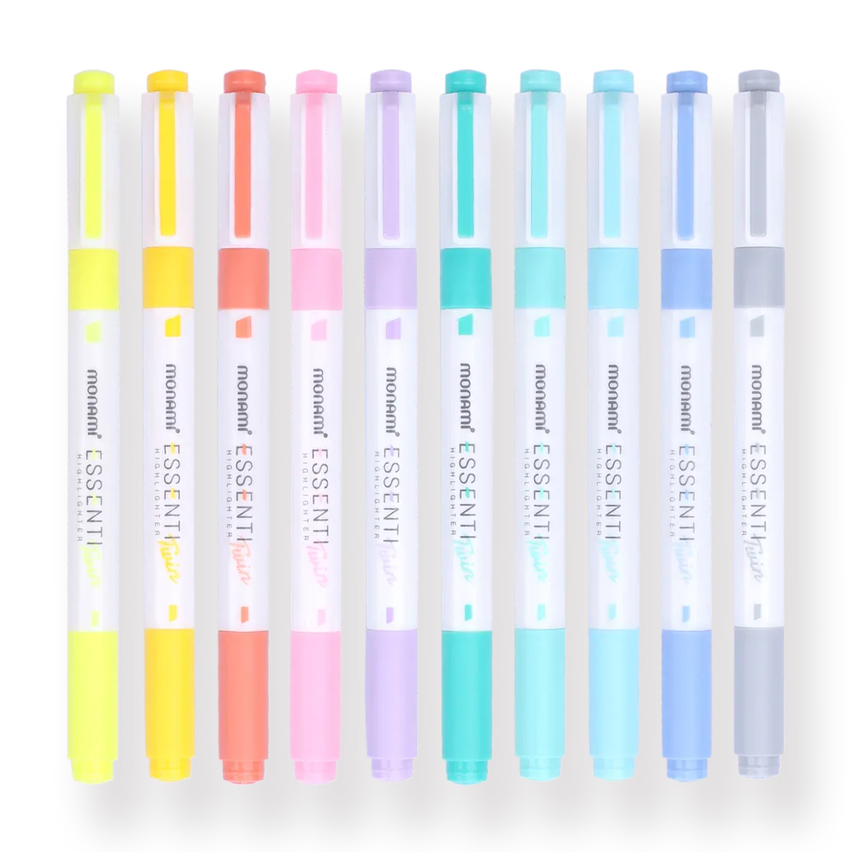 Monami Essenti Twin Highlighter - 2.0 mm  4.0 mm - 10 Colors Set - Fantasy Color