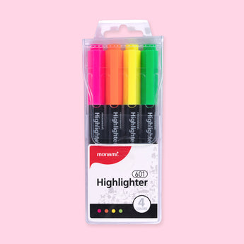 Monami Pastel Highlighter - 4 Fluorescence Colors set