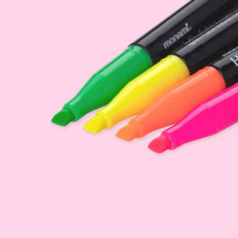 Monami Pastel Highlighter - 4 Fluorescence Colors set