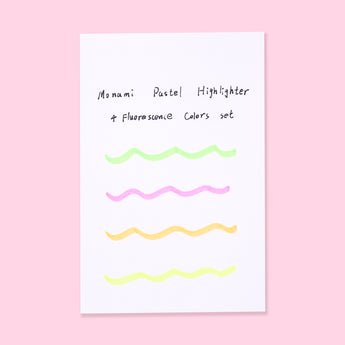 Monami Pastel Highlighter - 4 Fluorescence Colors set