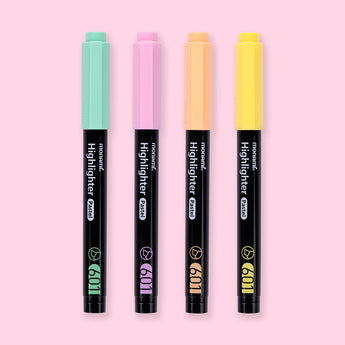 Monami Pastel Highlighter -  4 Pastel Colors Set