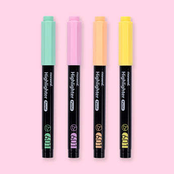 Monami Pastel Highlighter -  4 Pastel Colors Set