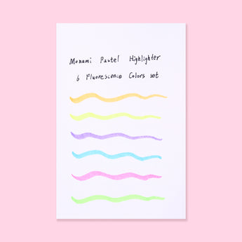 Monami Pastel Highlighter - 6 Fluorescence Colors set