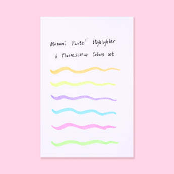 Monami Pastel Highlighter - 6 Fluorescence Colors set