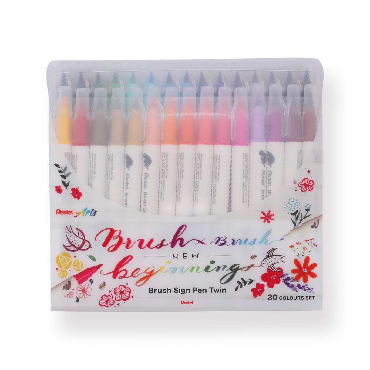 ]Pentel Brush Sign Pen Twin - Set of 30