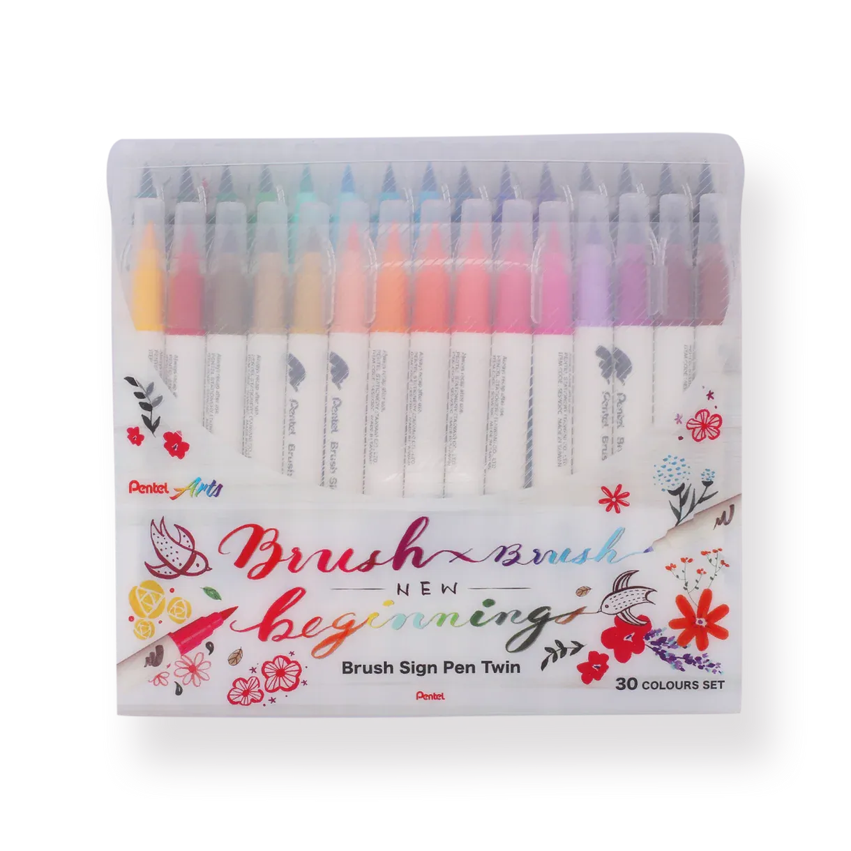 ]Pentel Brush Sign Pen Twin - Set of 30