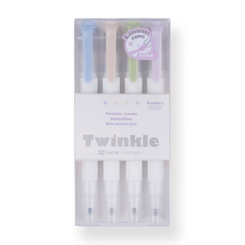 Twinkle Color Double-Sided Highlighter - Fine  Bold - 4 Color Set - animisttoy stationery