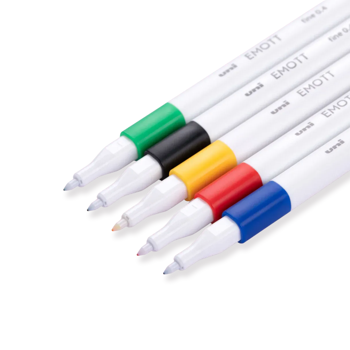 Uni Emott Ever Fine Marking Sign Pen - 0.4 mm - 5 Color Set - No.1 Vivid Color