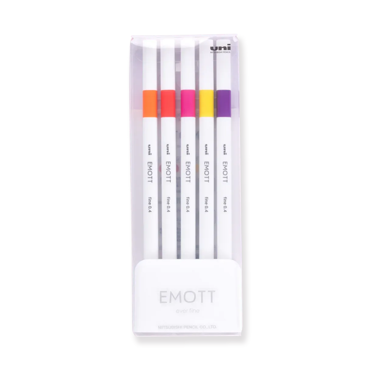 Uni Emott Ever Fine Marking Sign Pen - 0.4 mm - 5 Color Set - No.2 Passion Color